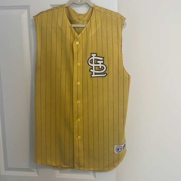 Men’s Sleeveless St. Louis Cardinals Yellow Jersey - Picture 1 of 6